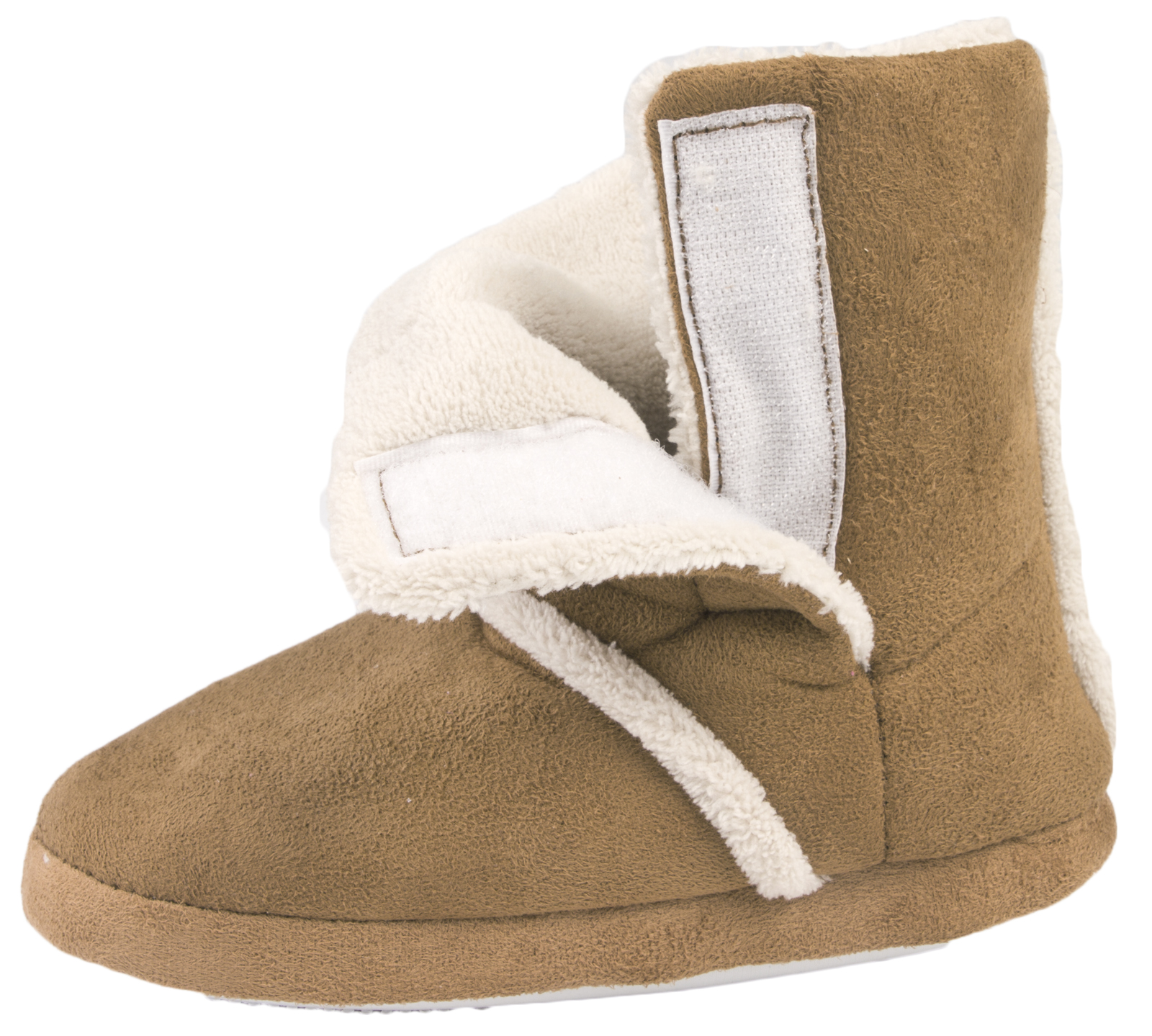 Fleece lined slippers These Dearfoams women's sherpa fleece-lined cross stitch scuff slippers have comfort, style and wonderful warmth. A memory foam insole cradles your feet, while the soft sherpa fleece cuff and lining keeps you warm and cozy.
